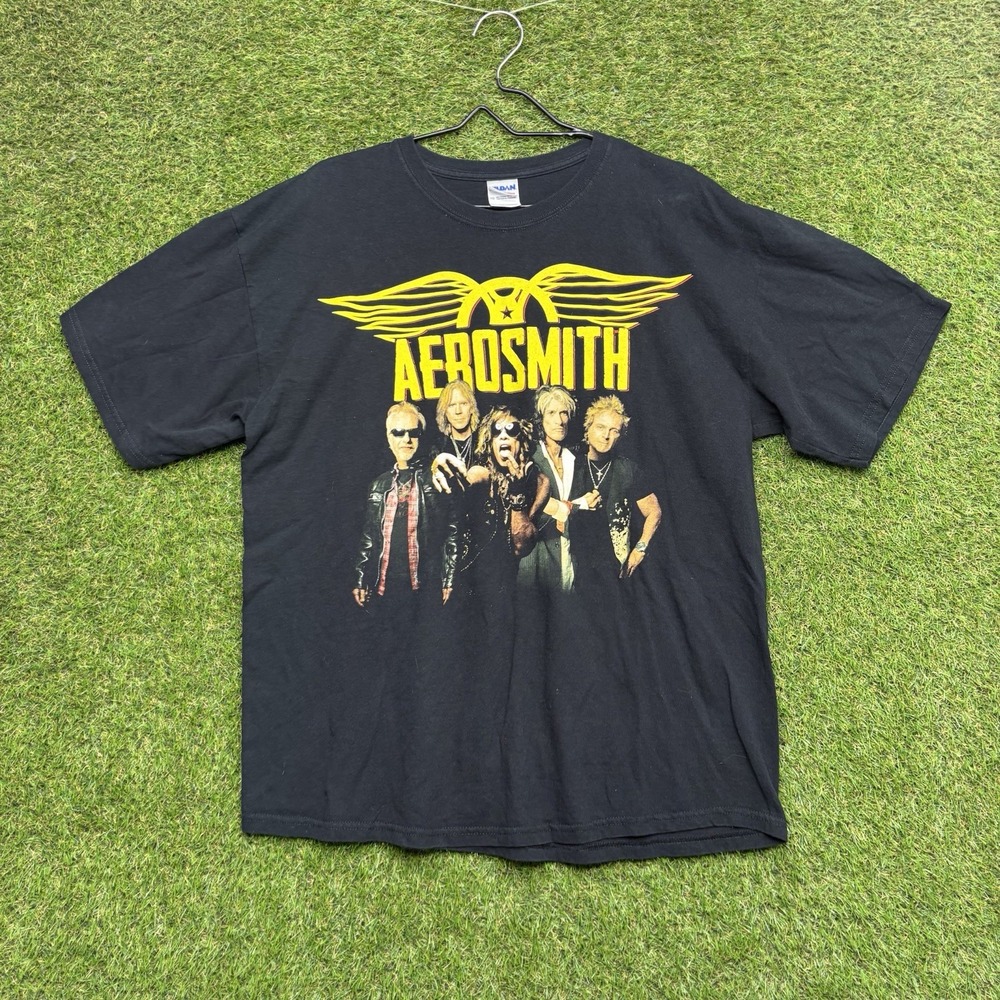 Aerosmith 2012 Global Warming Tour Shirt Mens XL Black Band Tee Graphic y2k